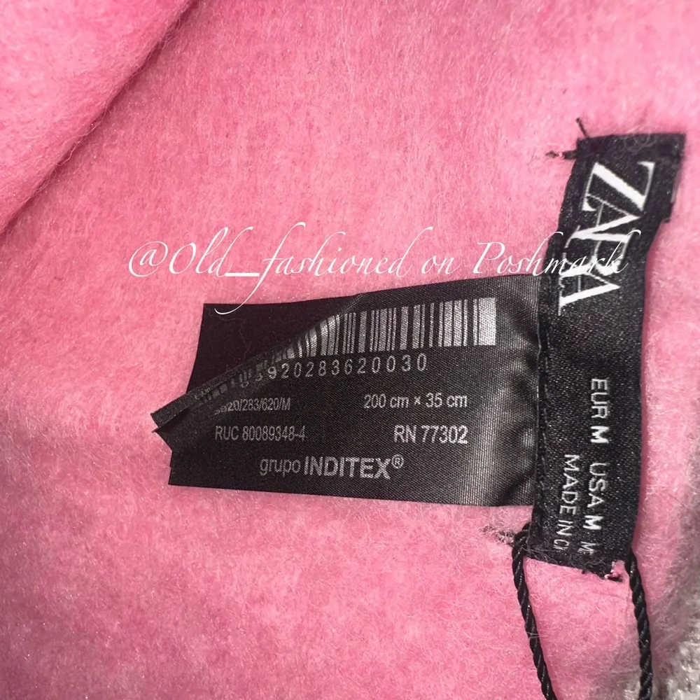 ZARA Wool & Alpaca Blend Scarf - Pink